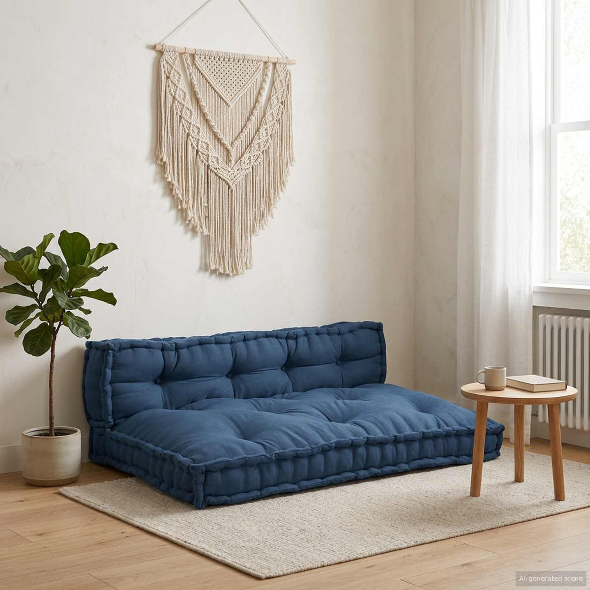 Vidaxl pallet sofa kussen 2 st stof indigo 120 x 80 x 38 cm