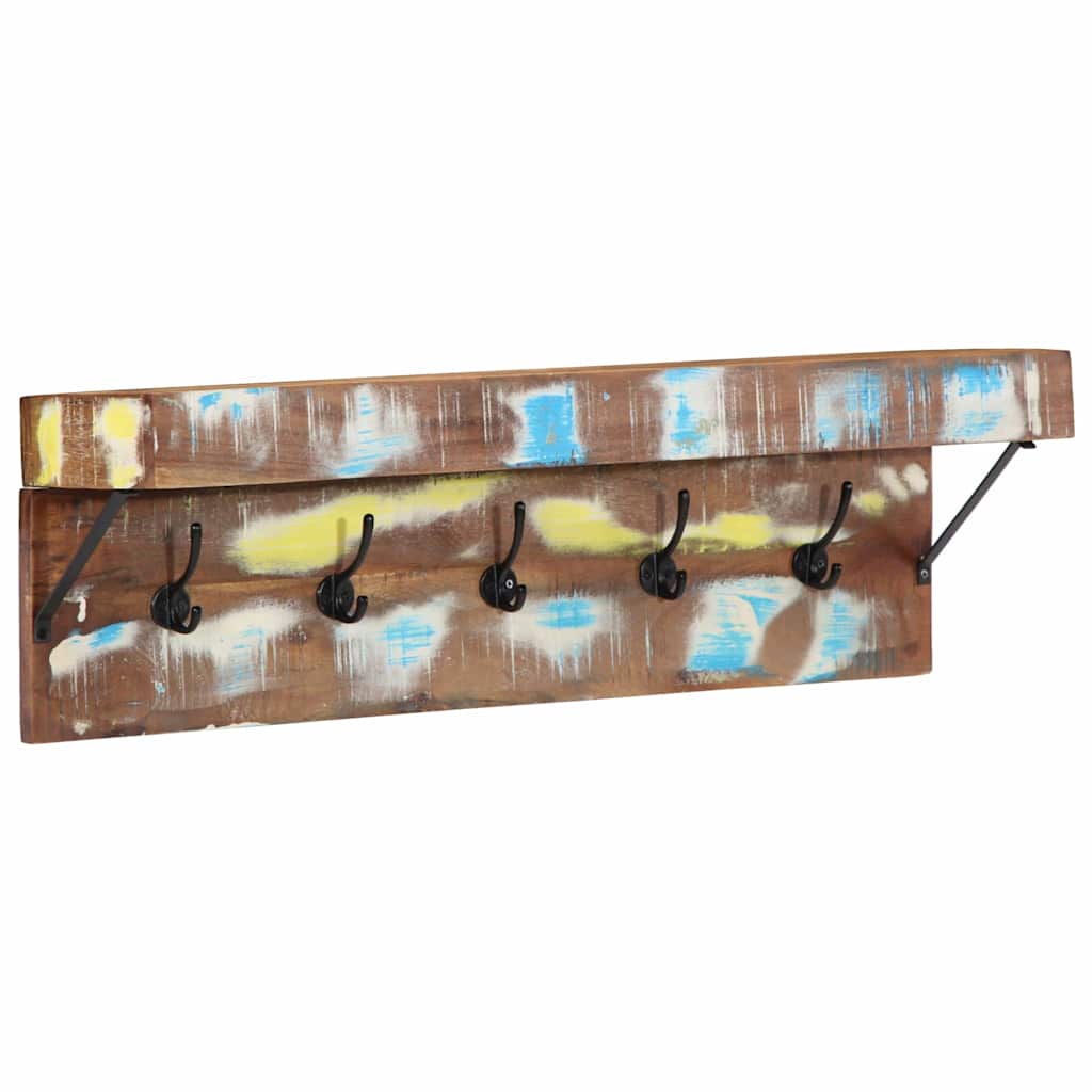 Vidaxl kapstok meerkleurig 73 x 19 x 23 cm massief gerecycled hout