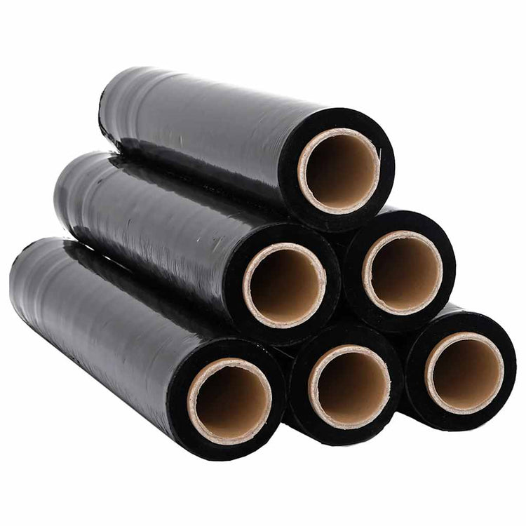 Vidaxl stretchfilm 6 st 20 μm 50 cm x 300 m zwart