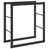 Vidaxl haardhoutrek 55x30x61 cm staal zwart