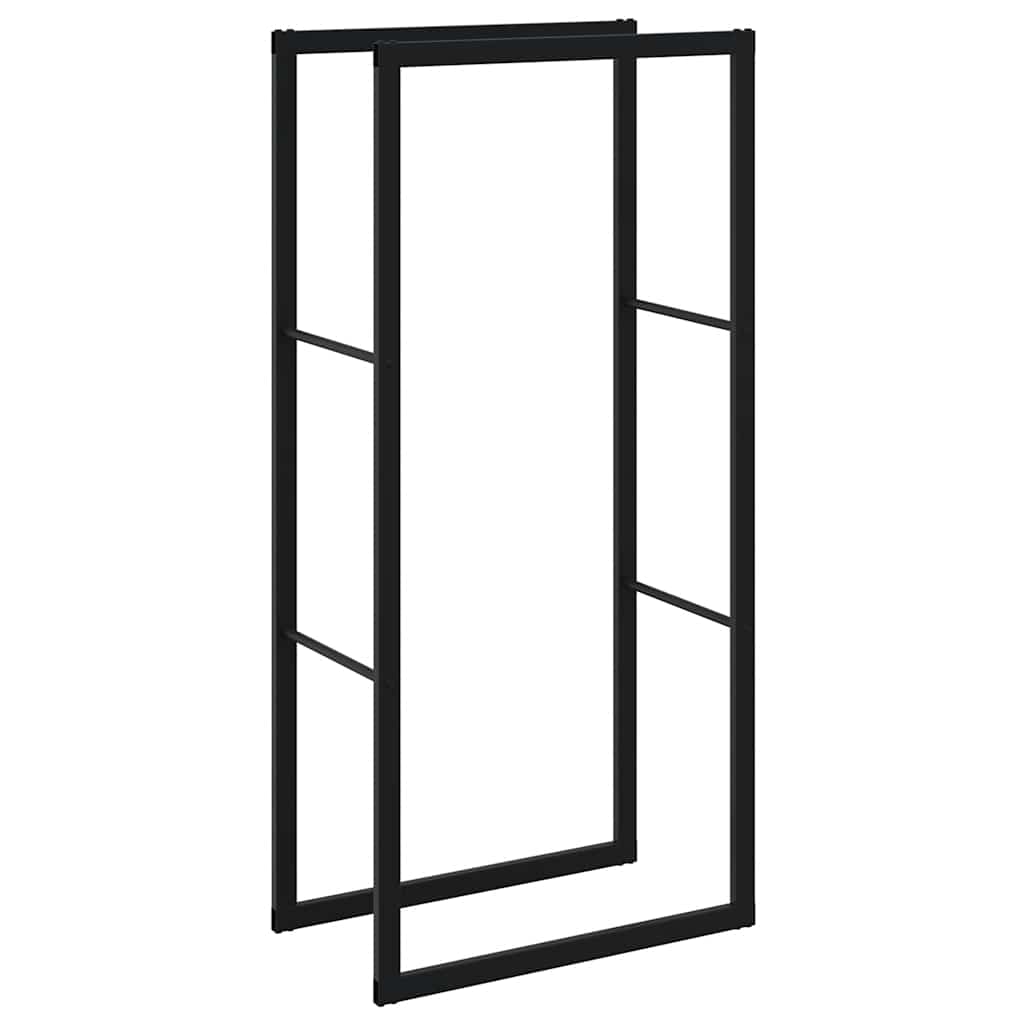 Vidaxl haardhoutrek 55x30x116 cm staal zwart