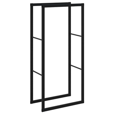 Vidaxl haardhoutrek 55x30x116 cm staal zwart