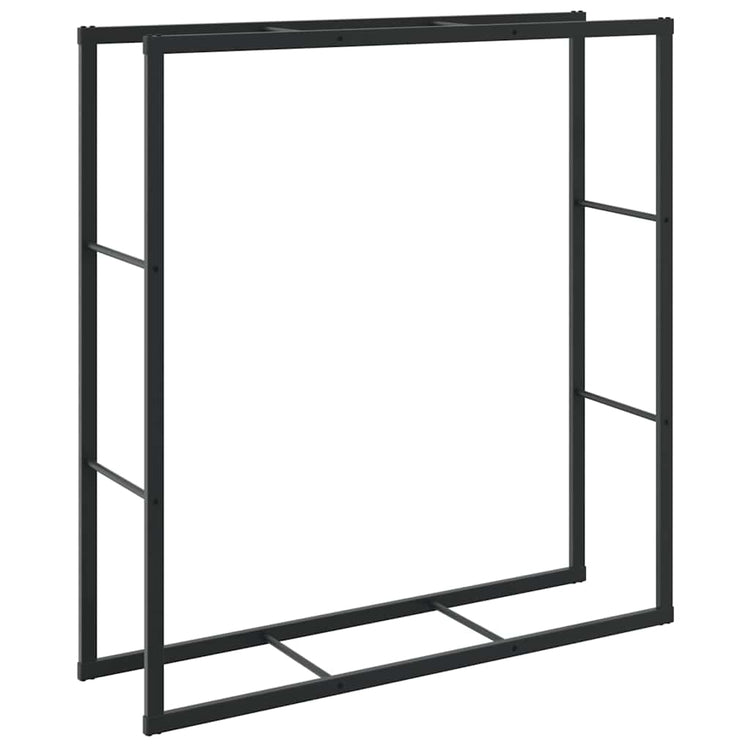 Vidaxl haardhoutrek 110x30x116 cm staal zwart