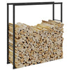 Vidaxl haardhoutrek 110x30x116 cm staal zwart