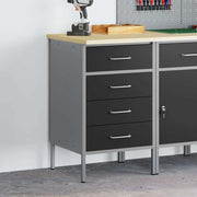 Vidaxl werkbank met lade met opslag zwart en grijs 50 x 55 x 85 cm - afbeelding 3