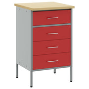Vidaxl werkbank rood en grijs 50 x 55 x 85 cm engineered hout en staal - afbeelding 2
