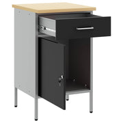 Vidaxl werkbank met lade met opslag zwart en grijs 50 x 55 x 85 cm - afbeelding 2