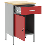Vidaxl werkbank rood en grijs 50 x 55 x 85 cm engineered hout en staal - afbeelding 2