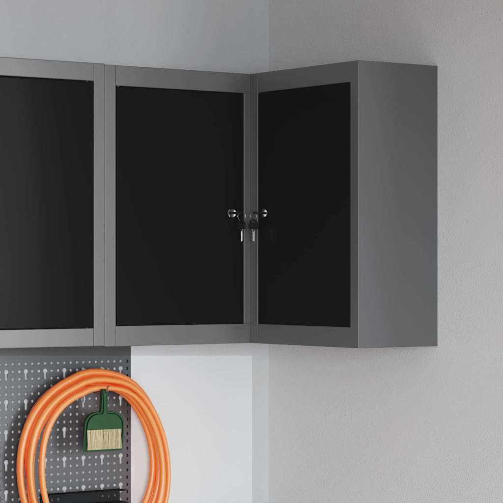 Vidaxl gereedschapskast met plank zwart en grijs 55 x 55 x 55 cm staal