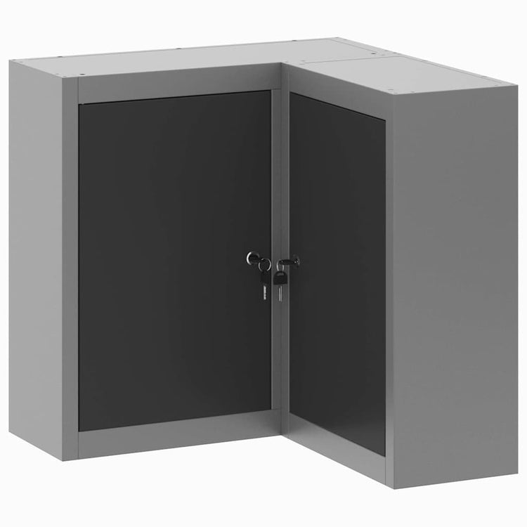 Vidaxl gereedschapskast met plank zwart en grijs 55 x 55 x 55 cm staal