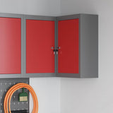 Vidaxl gereedschapskast met plank rood en grijs 55 x 55 x 55 cm staal - afbeelding 1