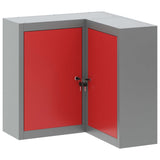 Vidaxl gereedschapskast met plank rood en grijs 55 x 55 x 55 cm staal - afbeelding 2