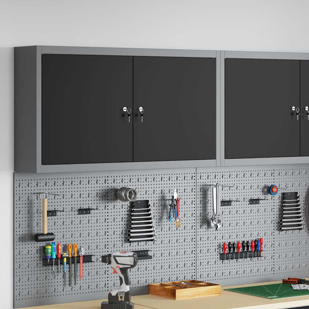 Vidaxl gereedschapskast zwart en grijs 100 x 20 x 55 cm staal