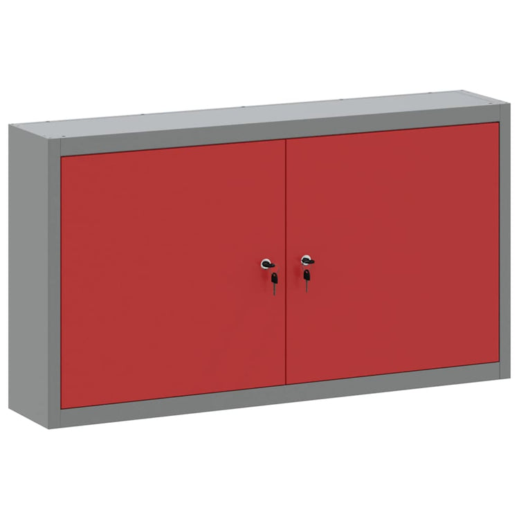 Vidaxl gereedschapskast met plank rood en grijs 100 x 20 x 55 cm staal