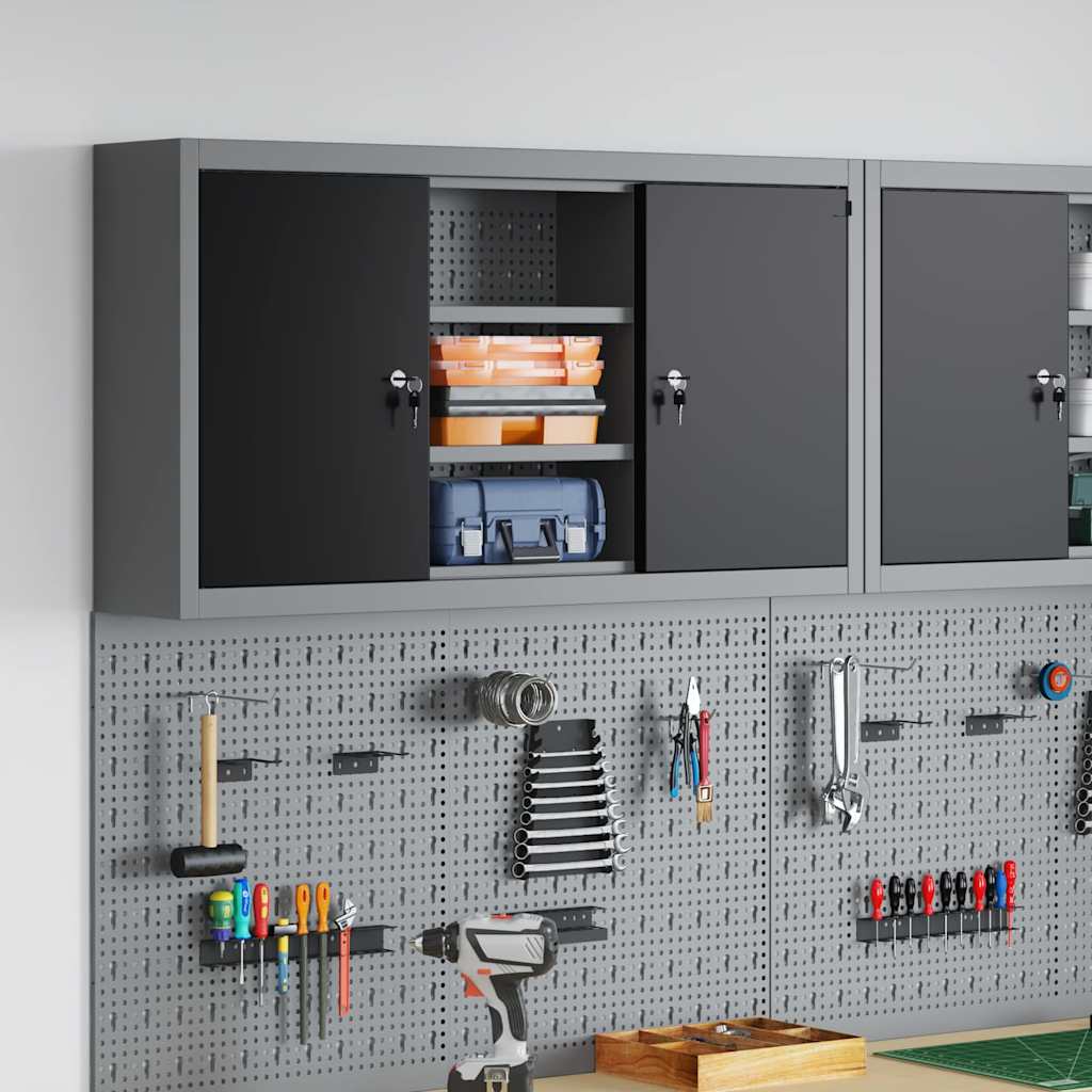 Vidaxl gereedschapskast zwart en grijs 100 x 20 x 55 cm staal