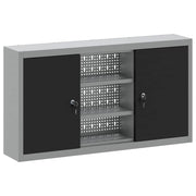 Vidaxl gereedschapskast zwart en grijs 100 x 20 x 55 cm staal - afbeelding 2