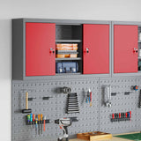 Vidaxl gereedschapskast met plank rood en grijs 100 x 20 x 55 cm staal - afbeelding 1