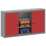 Vidaxl gereedschapskast met plank rood en grijs 100 x 20 x 55 cm staal - afbeelding 3