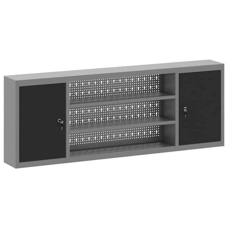 Vidaxl gereedschapskast zwart en grijs 150 x 20 x 55 cm staal