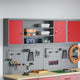 Vidaxl gereedschapskast met plank rood en grijs 150 x 20 x 55 cm staal