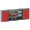 Vidaxl gereedschapskast met plank rood en grijs 50 x 20 x 55 cm