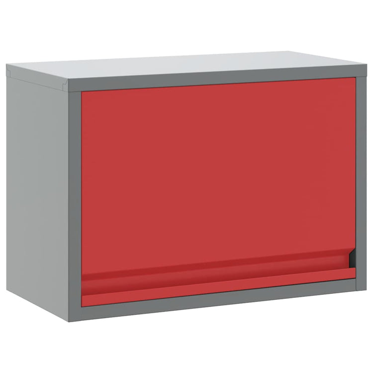Vidaxl gereedschapskast met opslag rood en grijs 50 x 25 x 35 cm staal