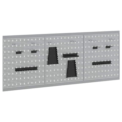 Vidaxl gereedschap wandpaneel 3 pcs grijs 150 x 1 x 60 cm