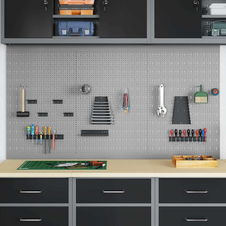 Vidaxl gereedschap wandpaneel 3 pcs grijs 150 x 1 x 80 cm