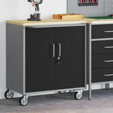 Vidaxl trolley rolling workbench zwart en grijs 75 x 45 x 85 cm - afbeelding 3