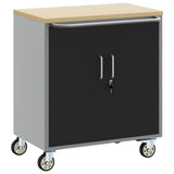 Vidaxl trolley rolling workbench zwart en grijs 75 x 45 x 85 cm - afbeelding 2