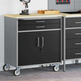 Vidaxl trolley rolling workbench zwart en grijs 75 x 45 x 85 cm - afbeelding 3