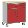 Vidaxl werkbank rood en grijs 75 x 45 x 85 cm engineered hout en staal