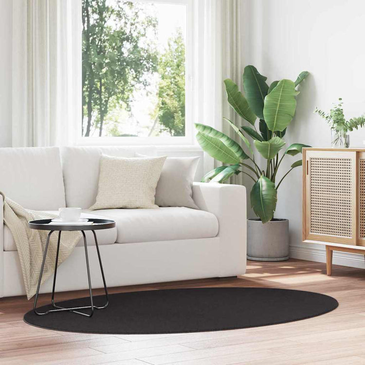 Vidaxl tapijt huarte zwart 100 x 200 cm 100% polyester