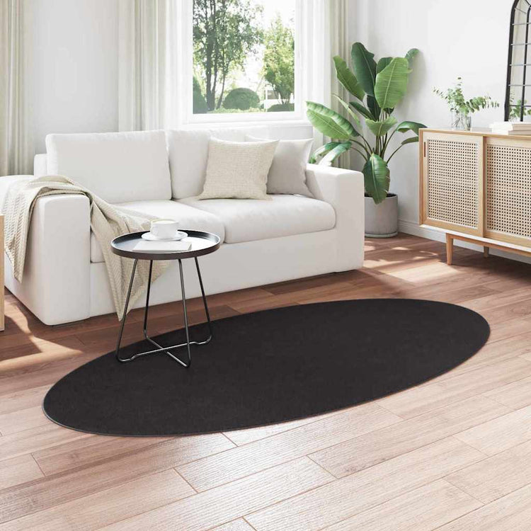 Vidaxl tapijt huarte zwart 100 x 200 cm 100% polyester