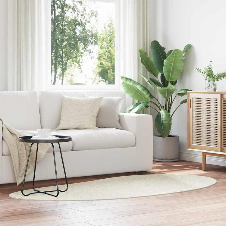 Vidaxl tapijt huarte crèmekleurig 100 x 200 cm polyester