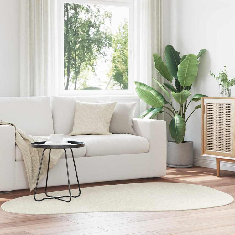 Vidaxl tapijt huarte crèmekleurig 140 x 200 cm polyester