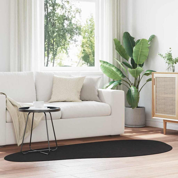 Vidaxl tapijt huarte zwart 100 x 200 cm polyester