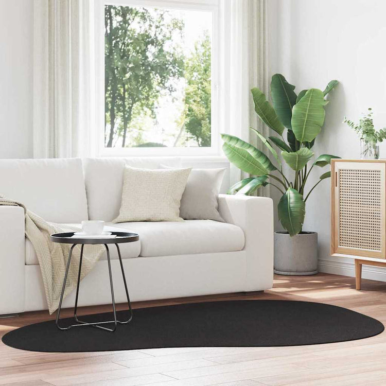 Vidaxl tapijt huarte zwart 140 x 200 cm polyester