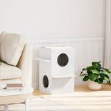 Vidaxl kattenhuis 43x43x60 cm massief grenenhout wit - afbeelding 1