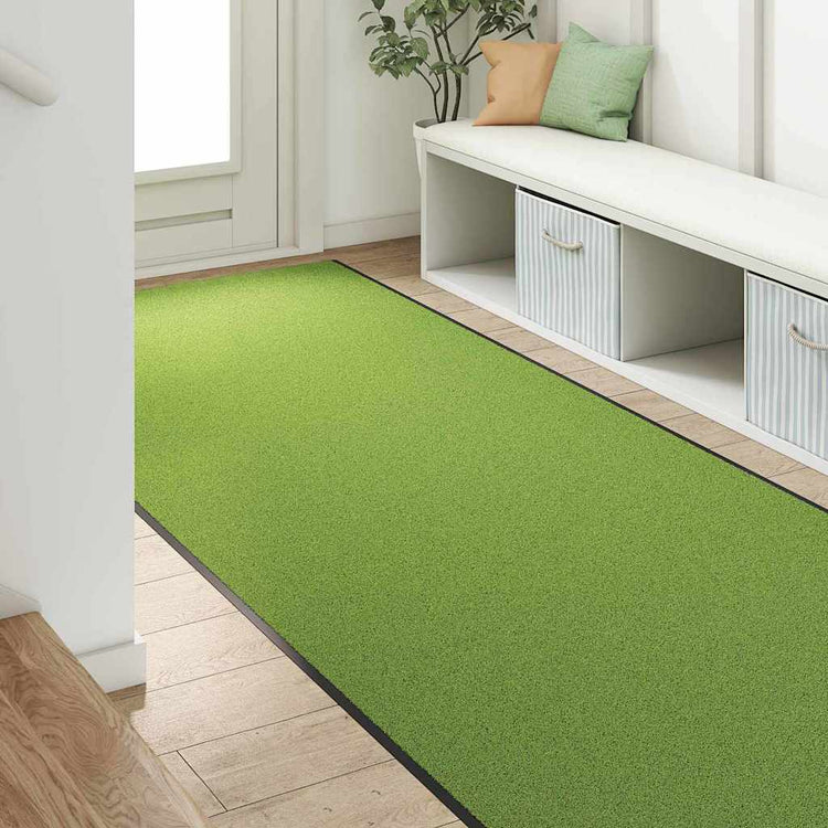 Vidaxl deurmat groen en zwart 120 x 400 cm 100% polyamide