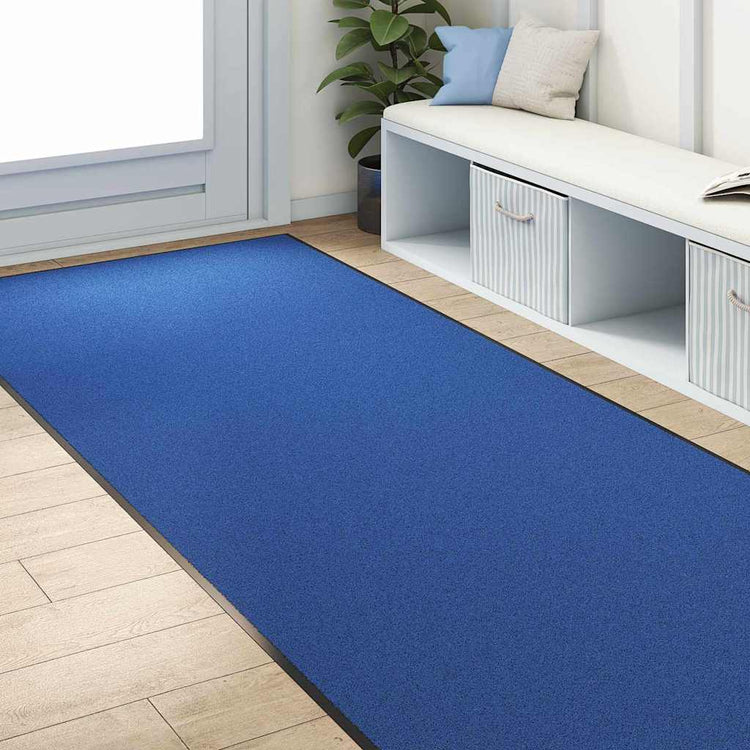 Vidaxl deurmat blauw en zwart 120 x 250 cm 100% polyamide