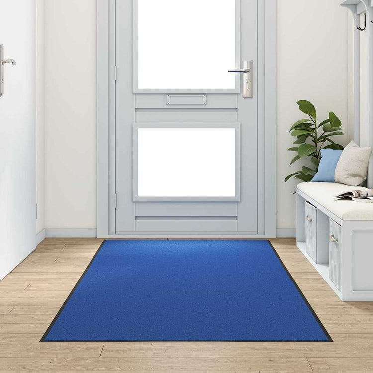 Vidaxl deurmat blauw en zwart 120 x 250 cm 100% polyamide