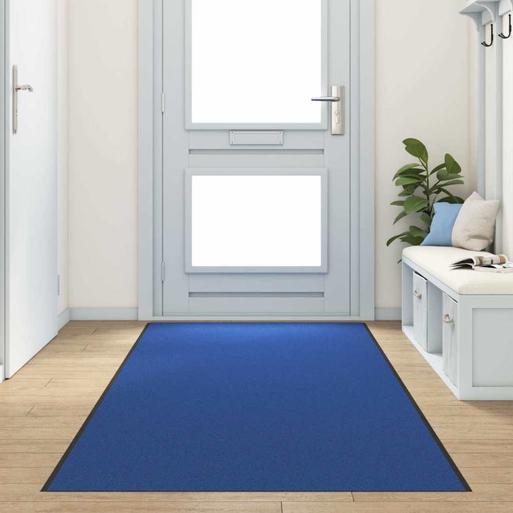 Vidaxl deurmat blauw en zwart 120 x 400 cm 100% polyamide