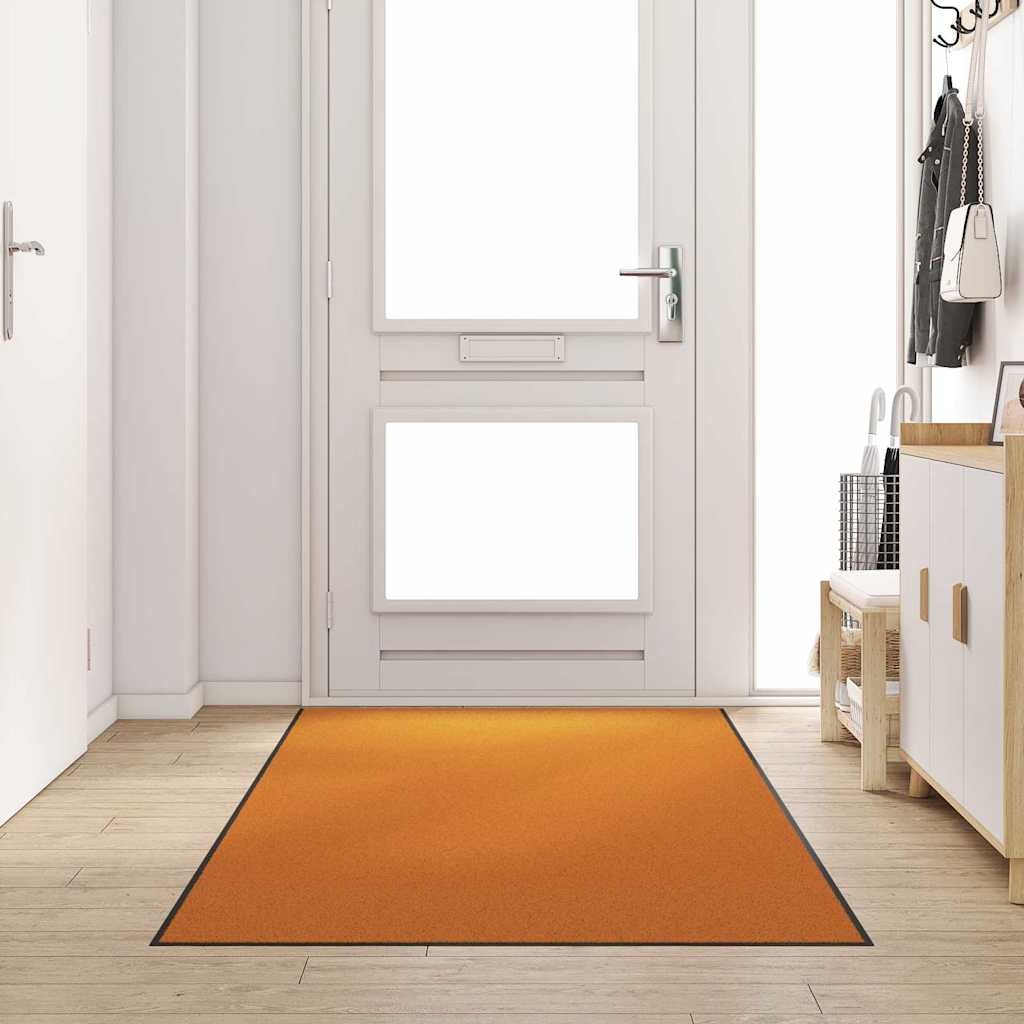 Vidaxl deurmat oranje en zwart 120 x 300 cm 100% polyamide