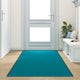 Vidaxl deurmat cyaan en zwart 120 x 350 cm 100% polyamide