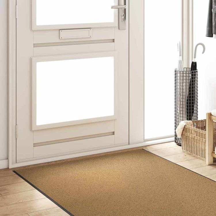 Vidaxl deurmat anders crème en zwart 120 x 400 cm polyamide en pvc
