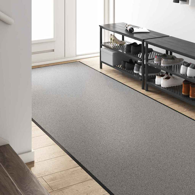 Vidaxl deurmat grijs en zwart 120 x 250 cm 100% polyamide