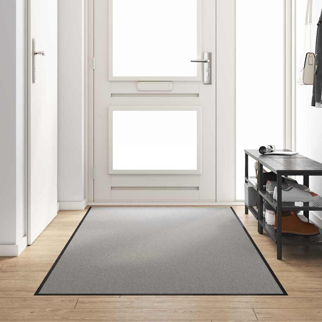 Vidaxl deurmat grijs en zwart 120 x 300 cm 100% polyamide