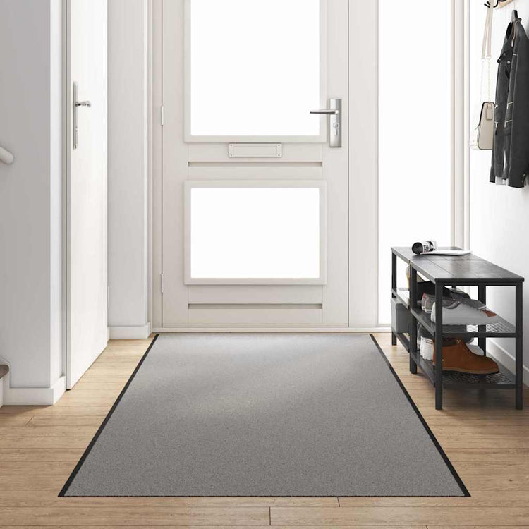 Vidaxl deurmat grijs en zwart 120 x 400 cm 100% polyamide