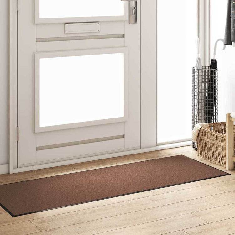 Vidaxl deurmat bruin en zwart 60 x 180 cm 100% polyamide